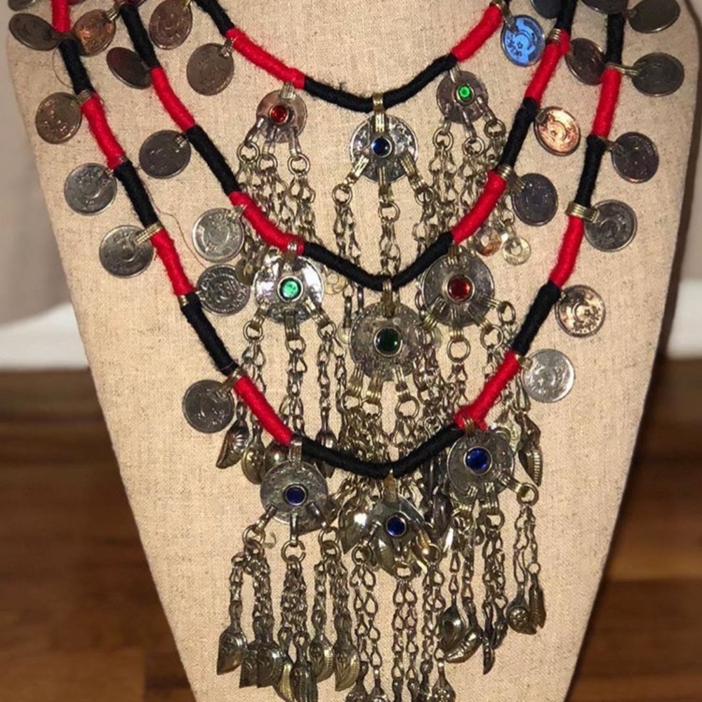 Vintage Statement Necklace made with Afghani Coins
